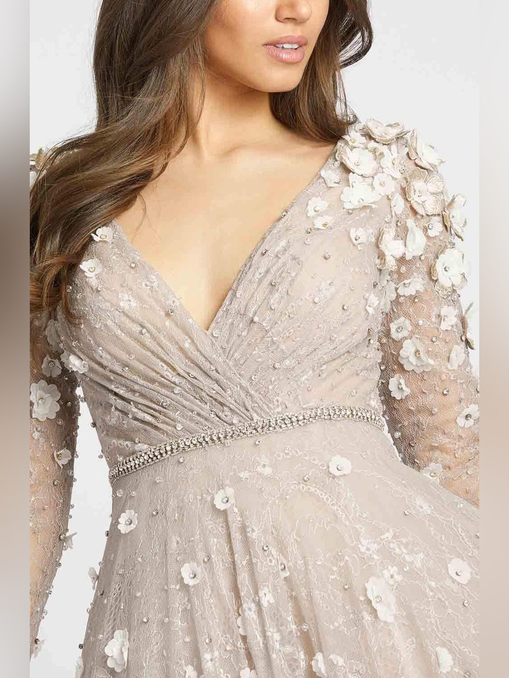 Mac Duggal Elegant Floral Embroidered Dress - Picture 5 of 8